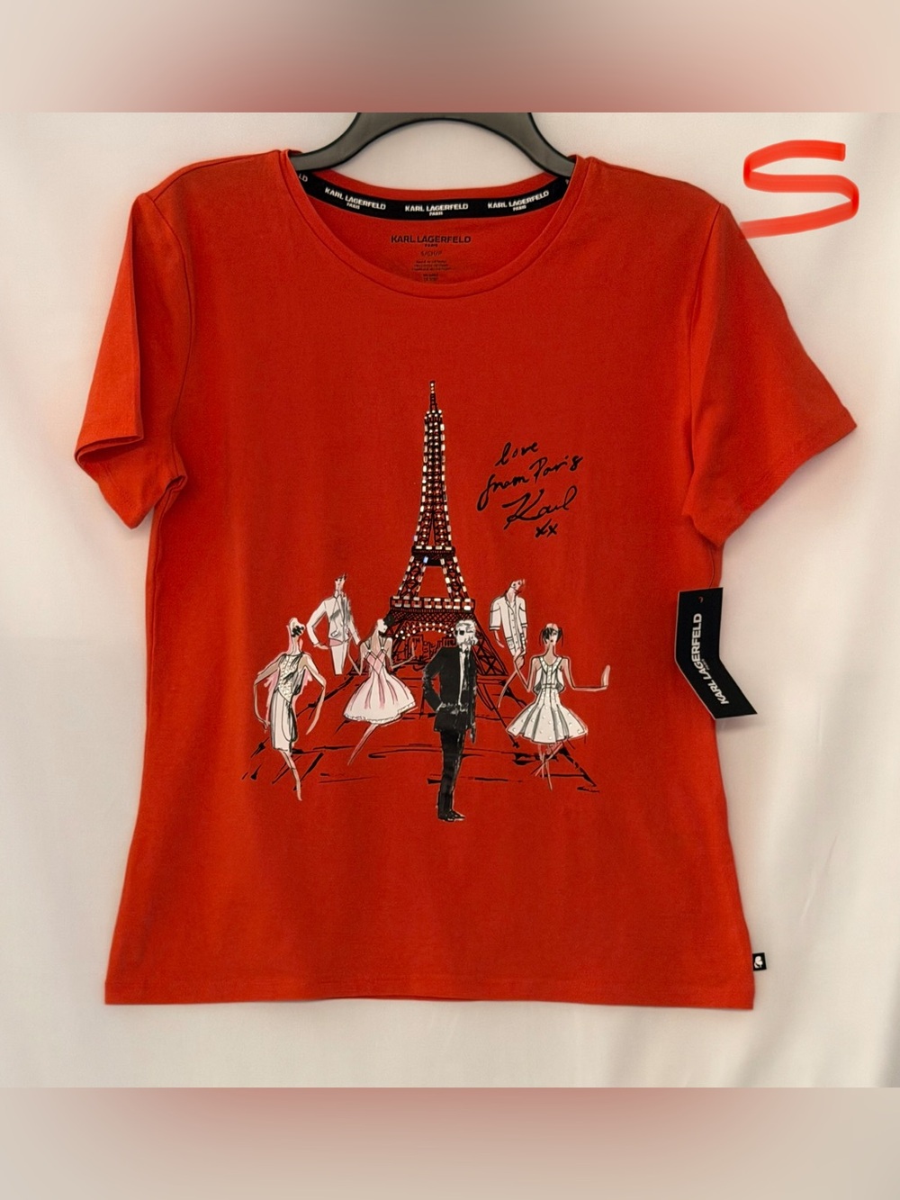 Karl Lagerfeld Orange Paris Eiffel Short-Sleeve Tee